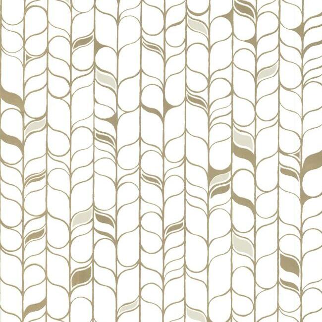 Perfect Petals Wallpaper Wallpaper Candice Olson Double Roll White/Antique Gold 