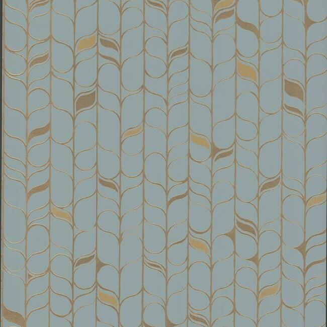 Perfect Petals Wallpaper Wallpaper Candice Olson Double Roll Blue/Antique Gold 