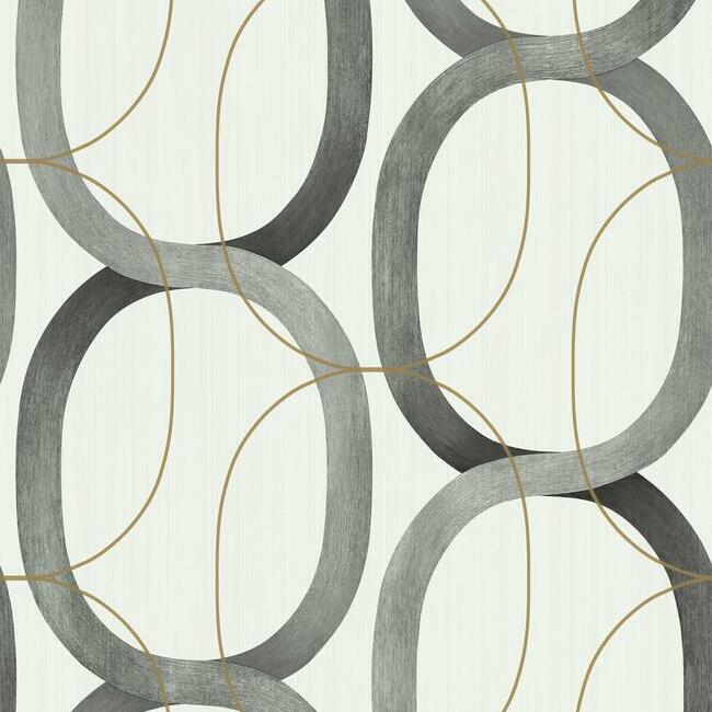 Interlock Wallpaper Wallpaper Candice Olson Double Roll Black/Gold 