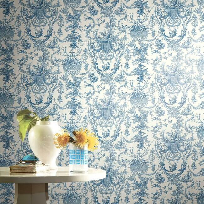 Old World Toile Wallpaper Wallpaper Ashford House   