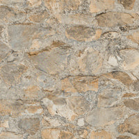 Field Stone Wallpaper Wallpaper York Double Roll Tumbled Tan/Grey 