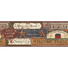 Country Sign Wallpaper Border Wallpaper Border York Spool Green/Burgundy 