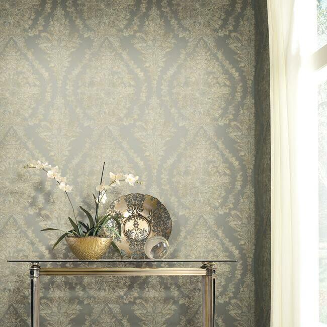 Charleston Damask Wallpaper Wallpaper Ronald Redding Designs   