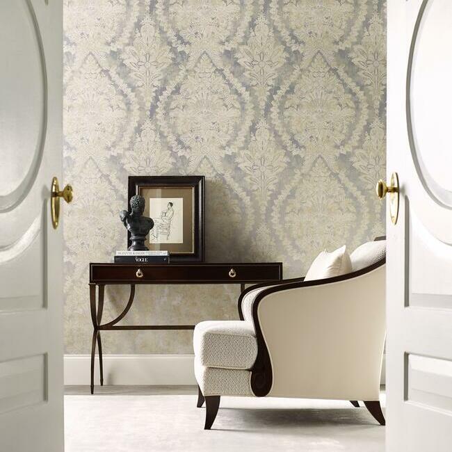 Charleston Damask Wallpaper Wallpaper Ronald Redding Designs   