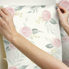 Watercolor Roses Premium Peel + Stick Wallpaper Peel and Stick Wallpaper Magnolia Home   