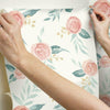 Watercolor Roses Premium Peel + Stick Wallpaper Peel and Stick Wallpaper Magnolia Home   