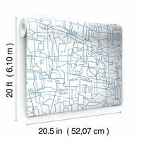 Cubist Cityscape Premium Peel + Stick Wallpaper Peel and Stick Wallpaper York   