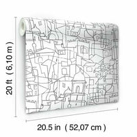 Cubist Cityscape Premium Peel + Stick Wallpaper Peel and Stick Wallpaper York   