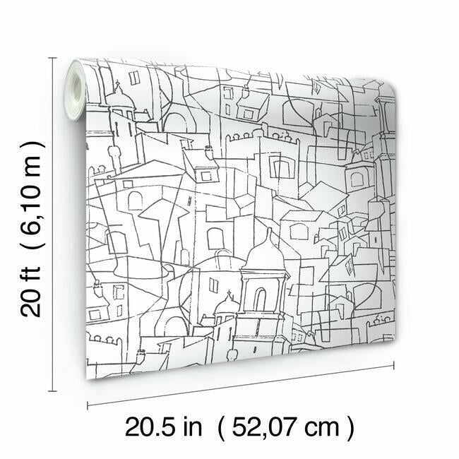 Cubist Cityscape Premium Peel + Stick Wallpaper Peel and Stick Wallpaper York   