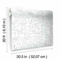 Cubist Cityscape Premium Peel + Stick Wallpaper Peel and Stick Wallpaper York   