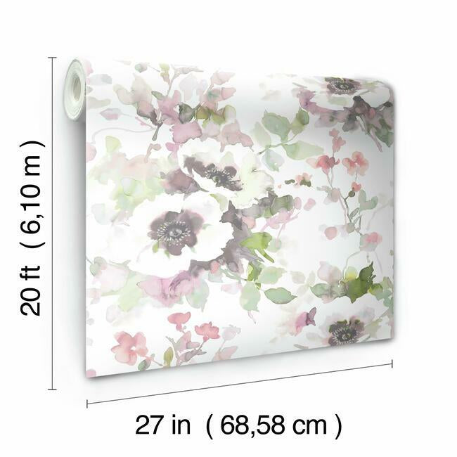 Garden Anemone Premium Peel + Stick Wallpaper Peel and Stick Wallpaper York   