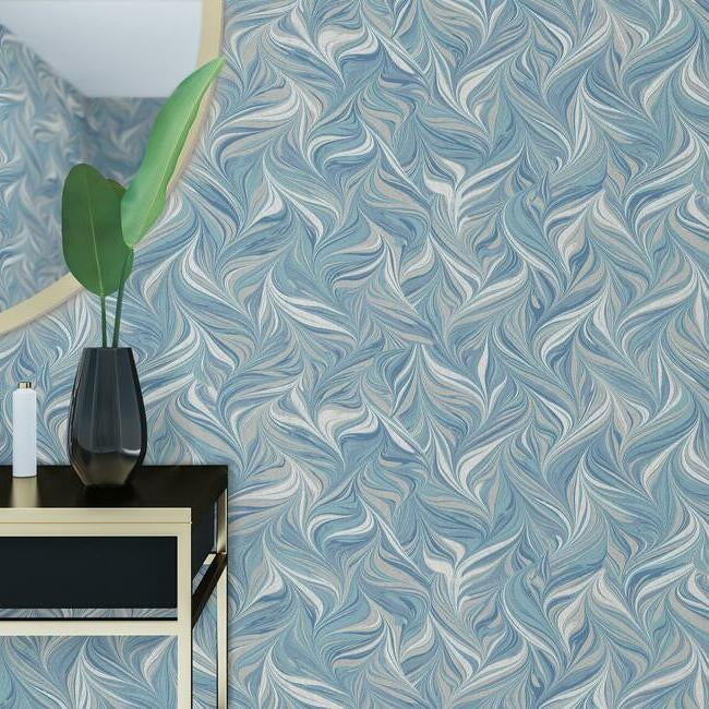 Ebru Swirls Premium Premium Peel + Stick Wallpaper Peel and Stick Wallpaper York   