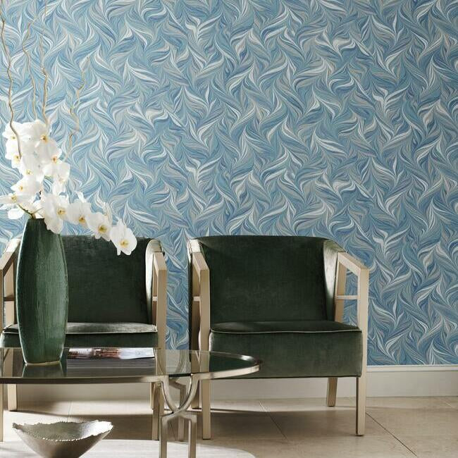 Ebru Swirls Premium Premium Peel + Stick Wallpaper Peel and Stick Wallpaper York   