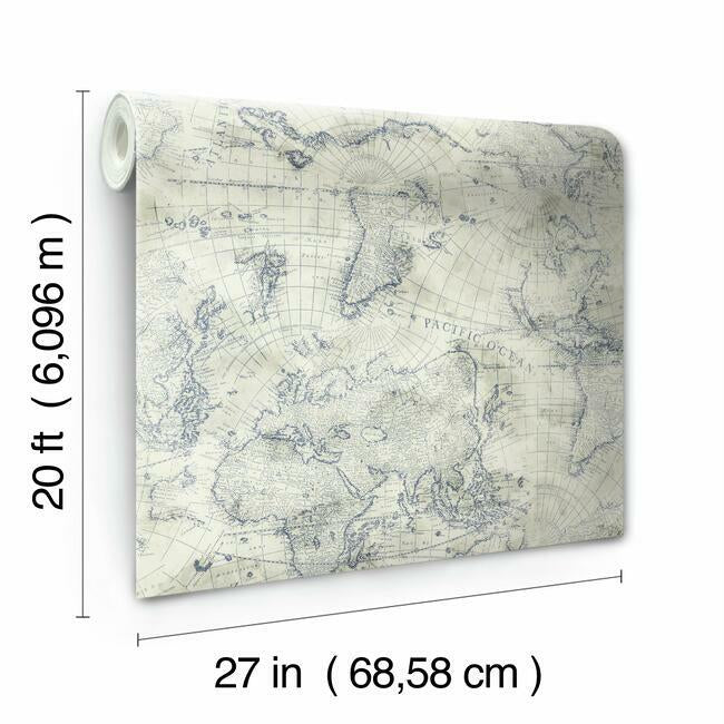 Coastal Map Premium Peel + Stick Wallpaper Peel and Stick Wallpaper York   