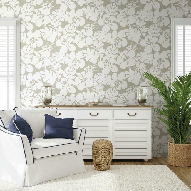 Hibiscus Arboretum Premium Peel + Stick Wallpaper Peel and Stick Wallpaper York   