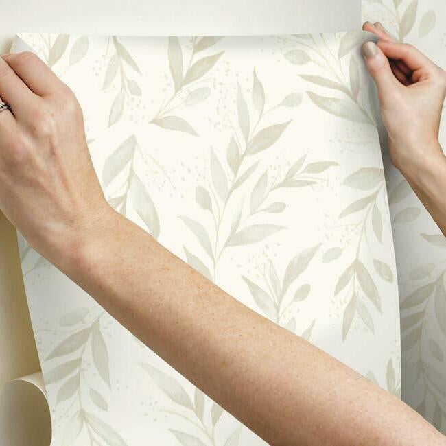Olive Branch Premium Peel + Stick Wallpaper Peel and Stick Wallpaper Magnolia Home   