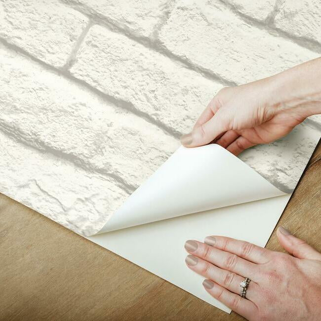 Brick-And-Mortar Premium Peel + Stick Wallpaper Peel and Stick Wallpaper Magnolia Home   