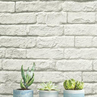 Brick-And-Mortar Premium Peel + Stick Wallpaper Peel and Stick Wallpaper Magnolia Home   
