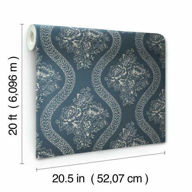 Coverlet Floral Premium Peel + Stick Wallpaper Peel and Stick Wallpaper Magnolia Home   
