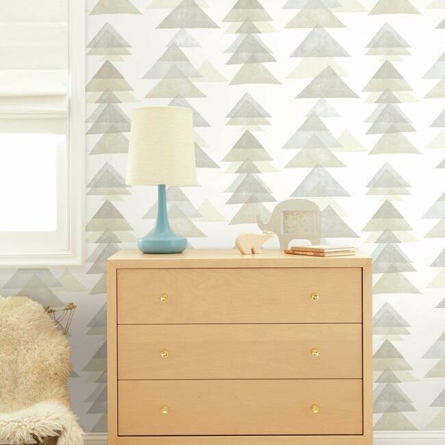 DwellStudio Triangles Premium Peel + Stick Wallpaper Peel and Stick Wallpaper York   