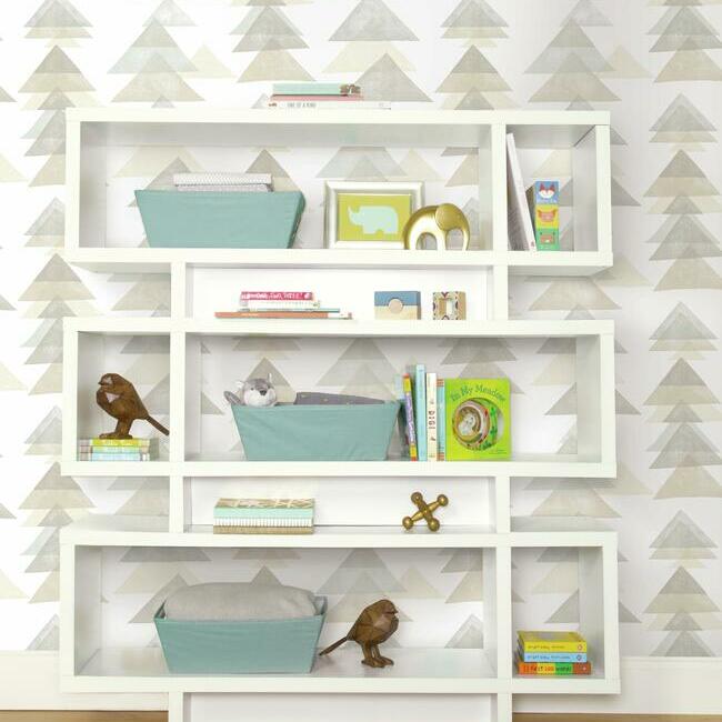 DwellStudio Triangles Premium Peel + Stick Wallpaper Peel and Stick Wallpaper York   