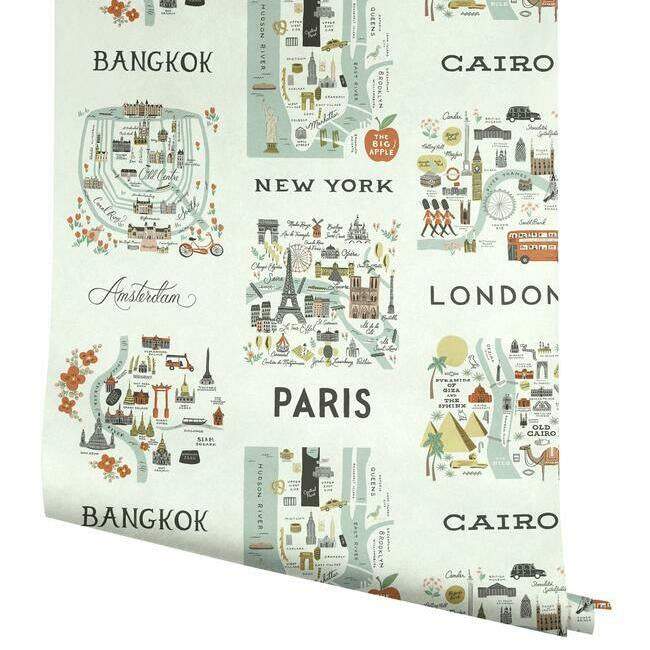 City Maps Premium Peel + Stick Wallpaper Peel and Stick Wallpaper Rifle Paper Co.   