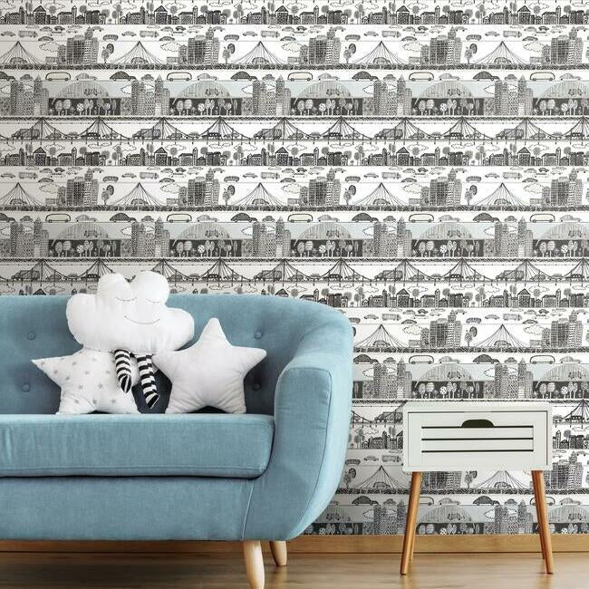 Urban Stripe Premium Peel + Stick Wallpaper Peel and Stick Wallpaper York   