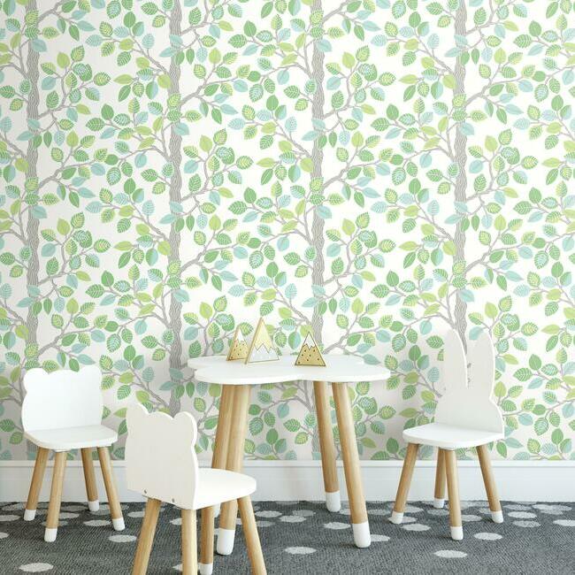 Forest Leaves Premium Peel + Stick Wallpaper Peel and Stick Wallpaper York   