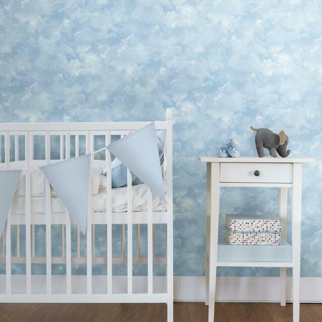Atrium Clouds Premium Peel + Stick Wallpaper Peel and Stick Wallpaper York   