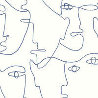 Pablo Portraits Premium Peel + Stick Wallpaper Peel and Stick Wallpaper York Roll Cobalt 