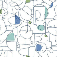 Fauvist Premium Peel + Stick Wallpaper Peel and Stick Wallpaper York Roll Cobalt/Lime/Aqua 