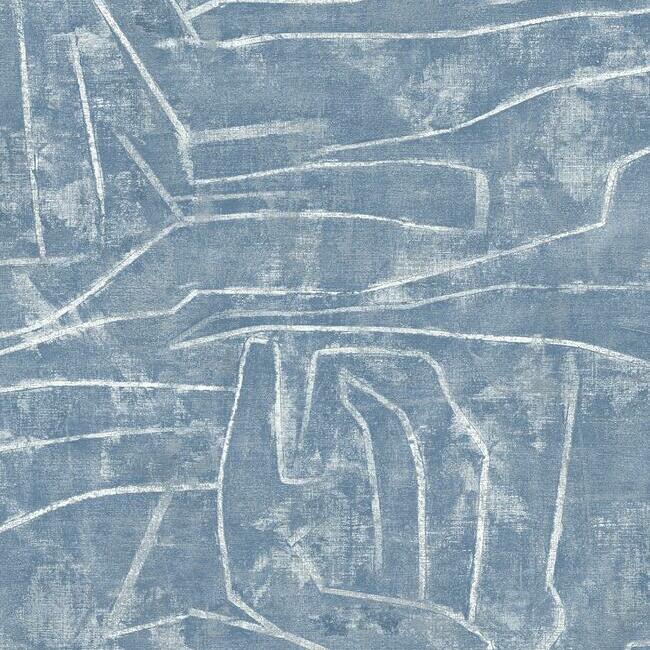 Urban Chalk Premium Peel + Stick Wallpaper Peel and Stick Wallpaper York Roll Blue 