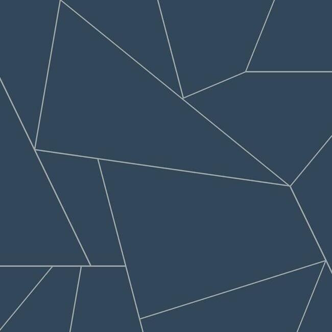 Fractured Prism Premium Peel + Stick Wallpaper Peel and Stick Wallpaper York Roll Navy 