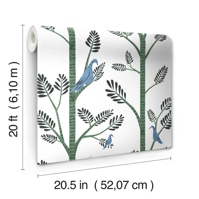 Aviary Branch Premium Peel + Stick Wallpaper Peel and Stick Wallpaper York   