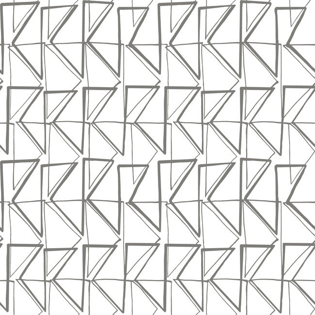 Love Triangles Premium Peel + Stick Wallpaper Peel and Stick Wallpaper York Roll Charcoal 