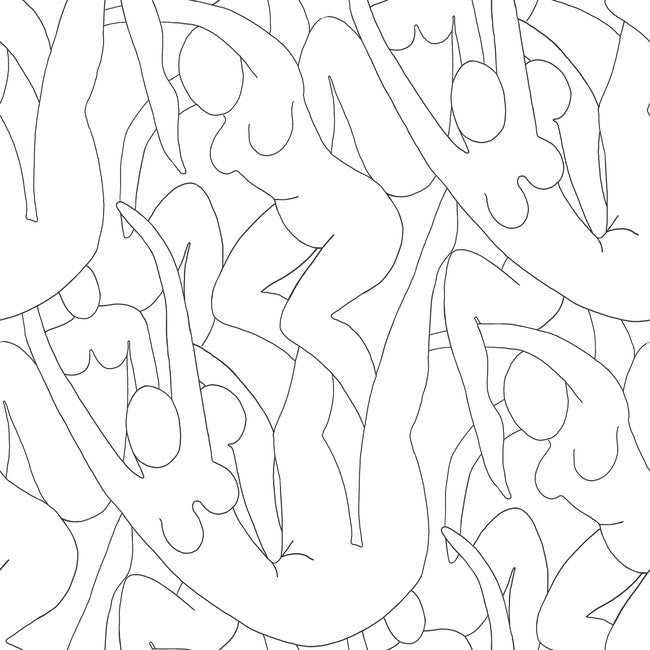 Head Over Heels Premium Peel + Stick Wallpaper Peel and Stick Wallpaper York Roll Black/White 