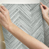 Hermosa Herringbone Premium Peel + Stick Wallpaper Peel and Stick Wallpaper York   