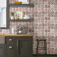 Encaustic Tile Premium Premium Peel + Stick Wallpaper Peel and Stick Wallpaper York   