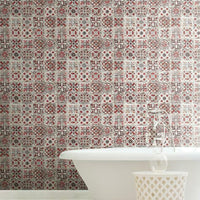 Encaustic Tile Premium Premium Peel + Stick Wallpaper Peel and Stick Wallpaper York   
