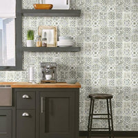 Encaustic Tile Premium Premium Peel + Stick Wallpaper Peel and Stick Wallpaper York   