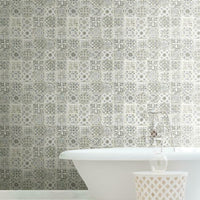 Encaustic Tile Premium Premium Peel + Stick Wallpaper Peel and Stick Wallpaper York   