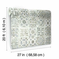 Encaustic Tile Premium Premium Peel + Stick Wallpaper Peel and Stick Wallpaper York   