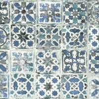 Encaustic Tile Premium Premium Peel + Stick Wallpaper Peel and Stick Wallpaper York Roll Lapis 