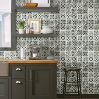 Encaustic Tile Premium Premium Peel + Stick Wallpaper Peel and Stick Wallpaper York   