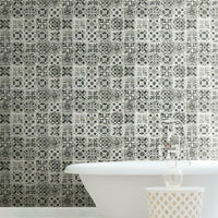 Encaustic Tile Premium Premium Peel + Stick Wallpaper Peel and Stick Wallpaper York   