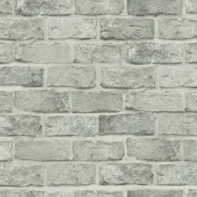 Stretcher Brick Premium Peel + Stick Wallpaper Peel and Stick Wallpaper York Roll Putty 