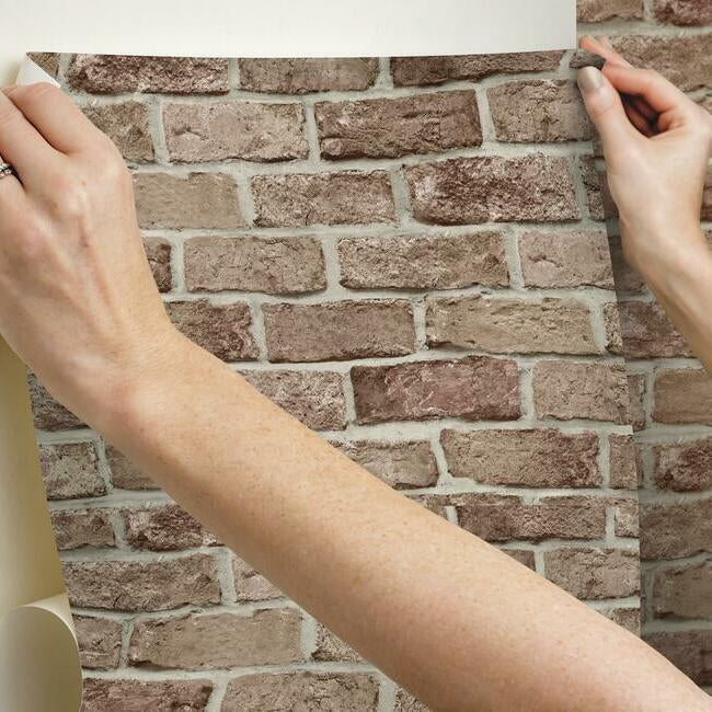 Stretcher Brick Premium Peel + Stick Wallpaper Peel and Stick Wallpaper York   
