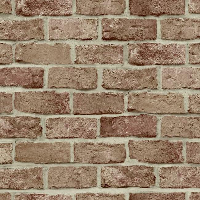 Stretcher Brick Premium Peel + Stick Wallpaper Peel and Stick Wallpaper York Roll Red 