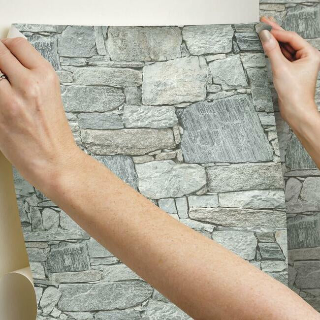 Chateau Stone Premium Peel + Stick Wallpaper Peel and Stick Wallpaper York   
