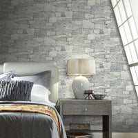 Chateau Stone Premium Peel + Stick Wallpaper Peel and Stick Wallpaper York   